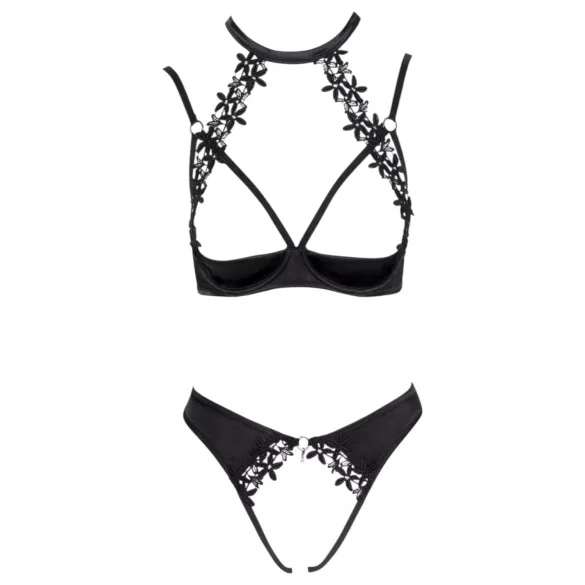 Cottelli - Lace Halter Bra Set (Black) - 85B/L