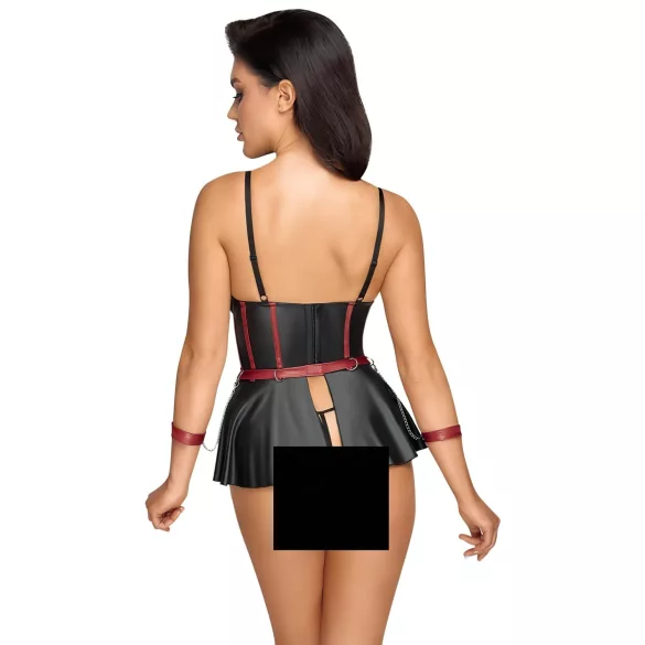 Cottelli Bondage - Shiny Set with Wrist Cuffs (Black) - 80B/M