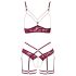 Abierta Fina - Chain Lift Bra Set (Red) - L