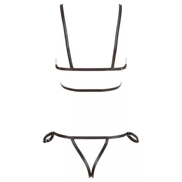 Cottelli Bondage - Glossy Decorative Body Harness Bikini (Black)  - XL