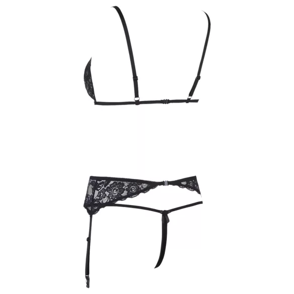 Cottelli - Open Lace Lingerie Set (Black)