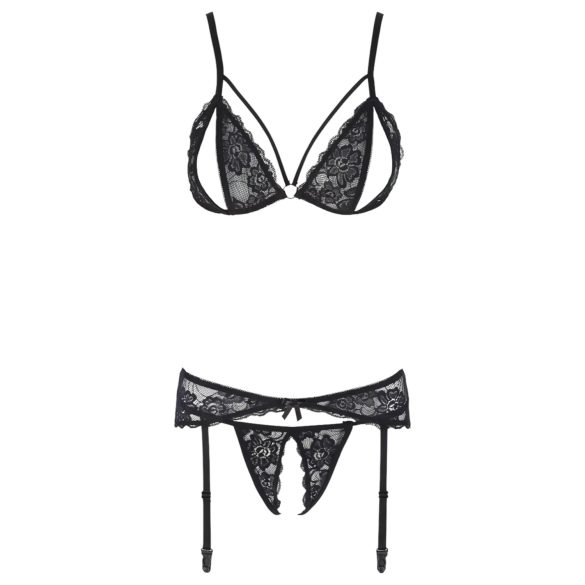 Cottelli - Open Lace Lingerie Set (Black) - L