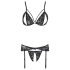 Cottelli - Open Lace Lingerie Set (Black) - L