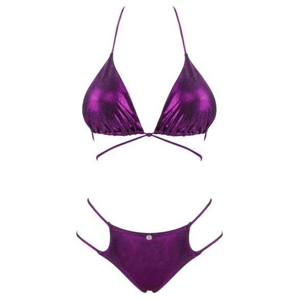 Obsessive Balitta - Shiny Halter Neck Bikini (Purple)  - M