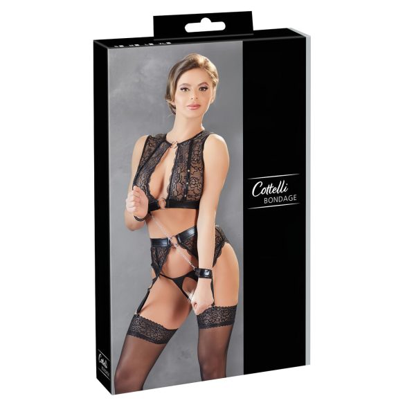 Cottelli Bondage - Lace Lingerie Set (4 Piece) - M