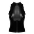 Noir - Shiny Zipper Top (Black) - L