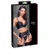 Cottelli - zip-up corset, suspender belt and thong set (black)