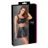 Cottelli - matte lace-up top and miniskirt set (black)