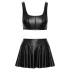 Cottelli - matte lace-up top and miniskirt set (black)