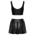 Cottelli - matte lace-up top and miniskirt set (black) - M