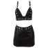 Cottelli - faux leather top and mini skirt set (black) - M