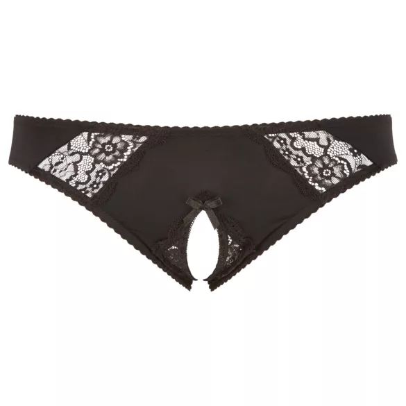 Cottelli Plus Size - Lace Open-Back Panties (Black) - 4XL