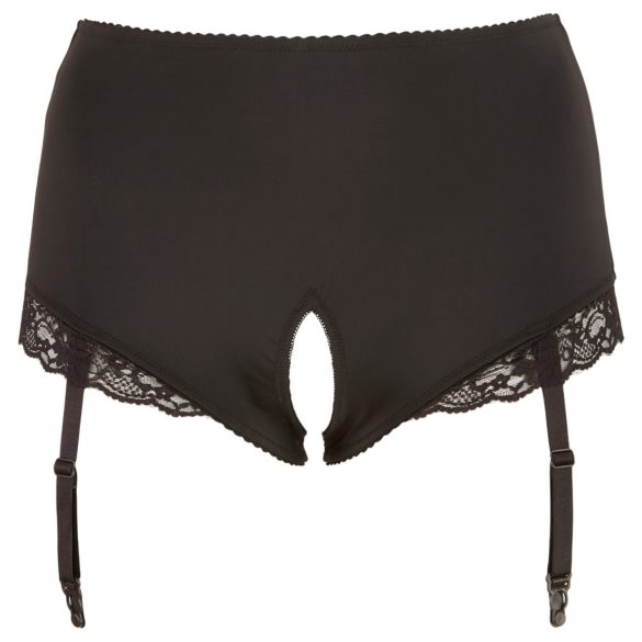 Cottelli Plus Size - Garter Belt Open Panty (Black)