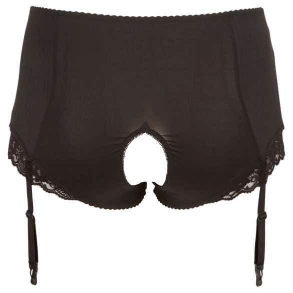 Cottelli Plus Size - Garter Belt Open Panty (Black)