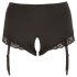 Cottelli Plus Size - Garter Belt Open Panty (Black) - 2XL