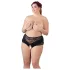 Cottelli Plus Size - Lacy Pearl-Embellished Open Panty (Black) - 2XL