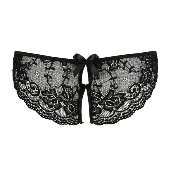 Cottelli - Lace Bow Open Panty (Black)