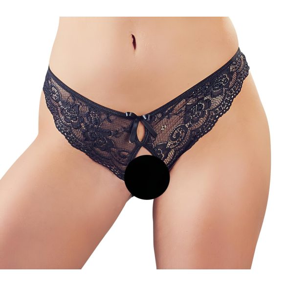 Cottelli - Lace Bow Open Panty (Black) - XL