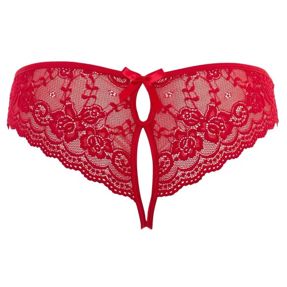 Cottelli - Red Bow Open-Crotch Panties - L