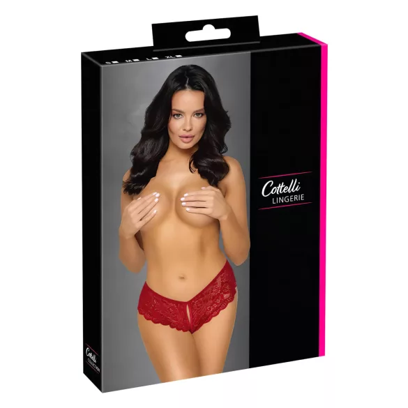 Cottelli - Open Lace Panty (Red) - M