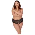 Cottelli Curves - Open Lace Panty (Black)