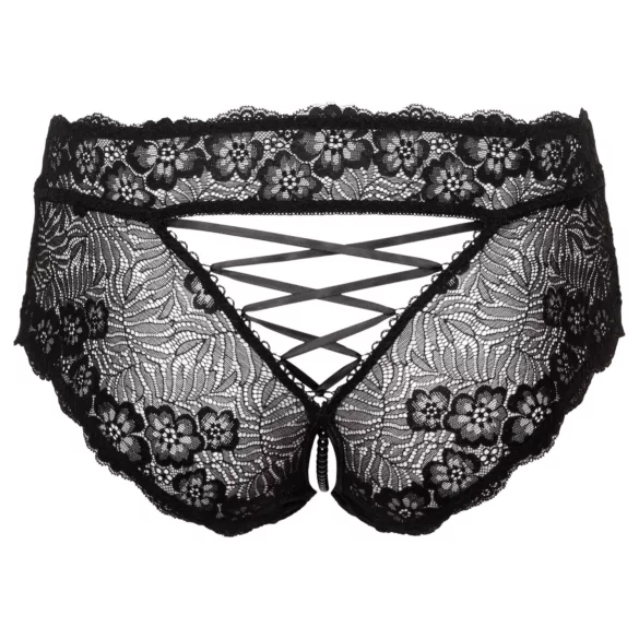 Cottelli Curves - Open Lace Panty (Black)