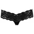 Cottelli - lace thong with hidden pearl string (black) - L