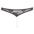Cottelli - Black Lace Thong with Pearls and Open Design - L