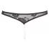 Cottelli - Black Lace Thong with Pearls and Open Design - XL