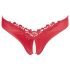 Cottelli - Open Floral Panty with Pearls (Red)
