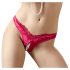Cottelli - Open Floral Panty with Pearls (Red) - XL