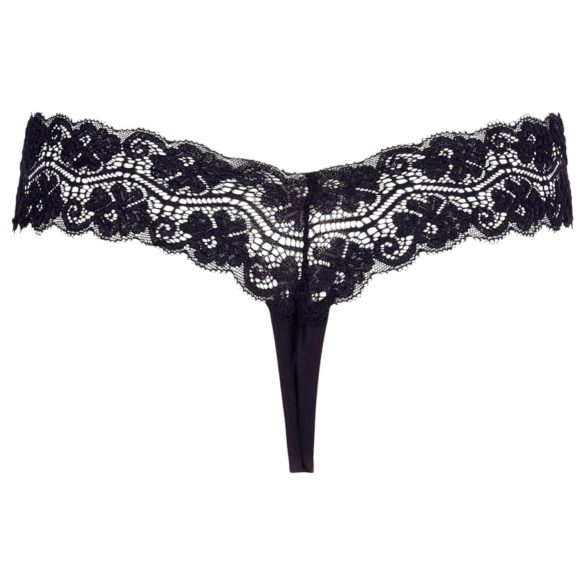 Cottelli - Double Pearl Lace Thong (Black) - XL