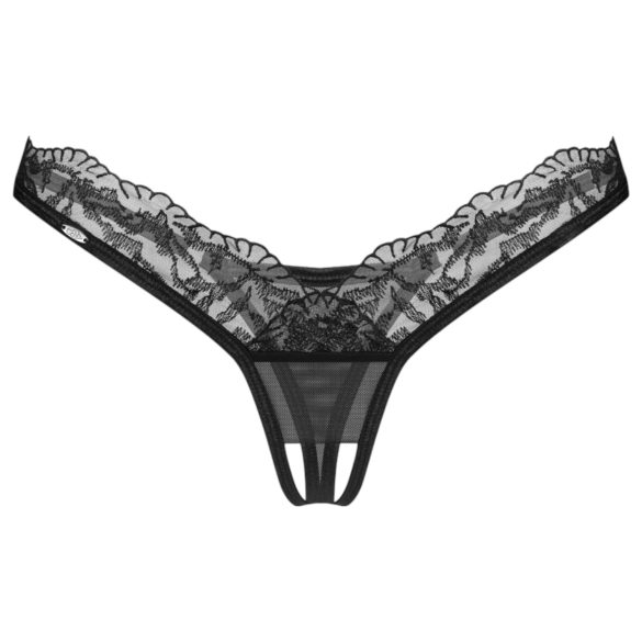 Obsessive - Sheer Lace Thong (Black) - L/XL