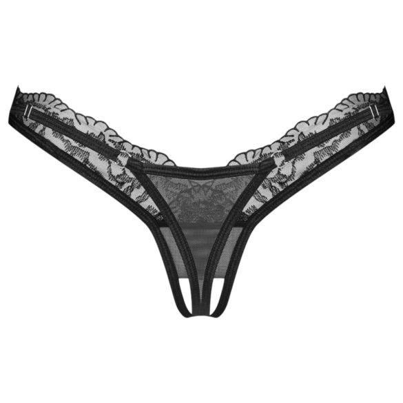 Obsessive - Sheer Lace Thong (Black) - L/XL