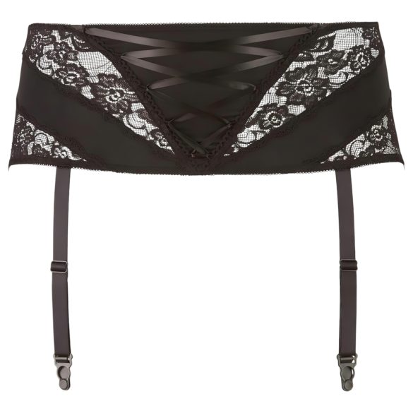Cottelli Plus Size - Lace Corset Garter Belt (Black) - XL