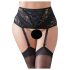 Cottelli Plus Size - Lace Corset Garter Belt (Black) - XL