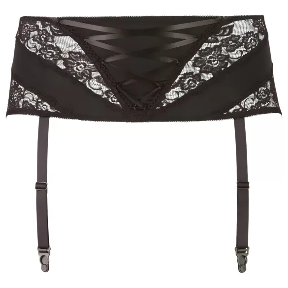 Cottelli Plus Size - Lace Corset Garter Belt (Black) - 4XL