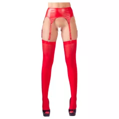 NO:XQSE - Shiny Garter Belt Set (Red) - L/XL