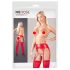 NO:XQSE - Shiny Garter Belt Set (Red) - L/XL