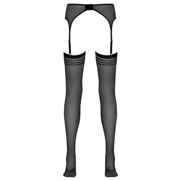 NO:XQSE - Striped Stockings with Garter Belt (Black)