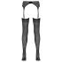 NO:XQSE - Striped Stockings with Garter Belt (Black) - L/XL