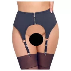 Cottelli - Black Matte Garter Belt - M
