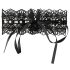 Cottelli - Pearl & Rhinestone Lace Choker (Black)