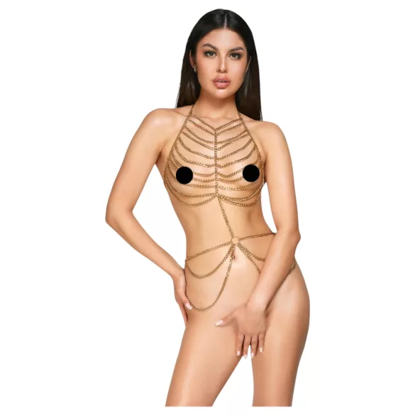 Cottelli - Gold Chain Body Harness