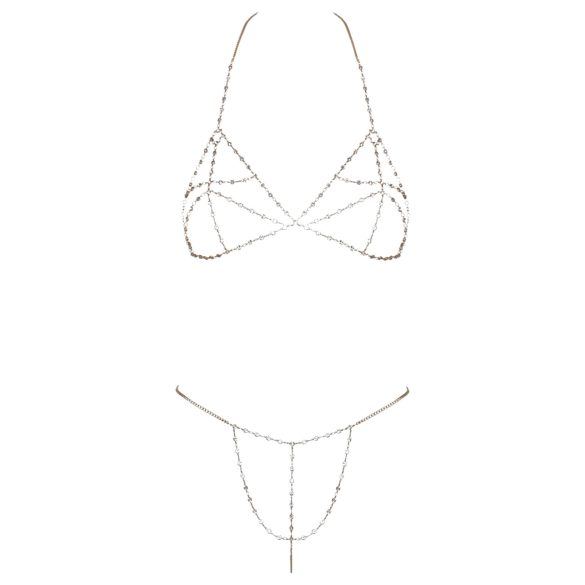 Cottelli - Rhinestone Chain Bikini (Silver)
