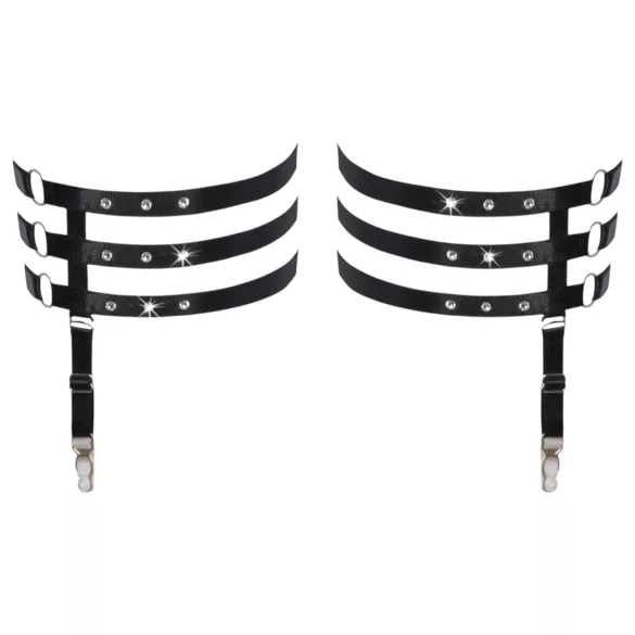 Cottelli - Leather-Look Thigh Garter (Black) - L/XL