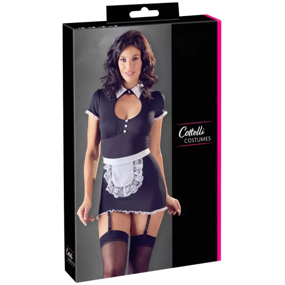 Cottelli - Garter Belt Maid Outfit (Black and White) - L