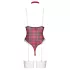 Cottelli - Red Plaid Bodysuit Set - L