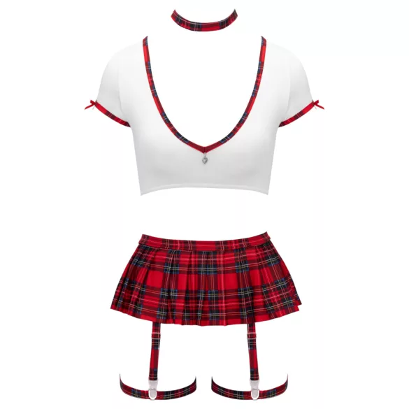 Cottelli - schoolgirl costume set (red and white)