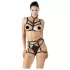 Cottelli - Black Decorative Lingerie Trio Harness (S-L)